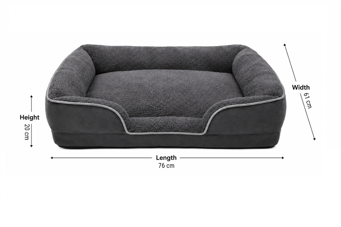 Orthopedic Dog Sofa Bed – Plush Support With Bolster Sides