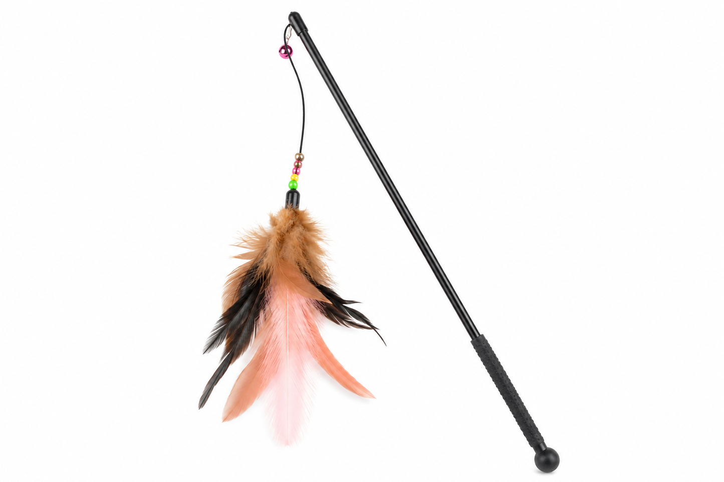 Feather Cat Teaser Wand Toy – Interactive Play Stick