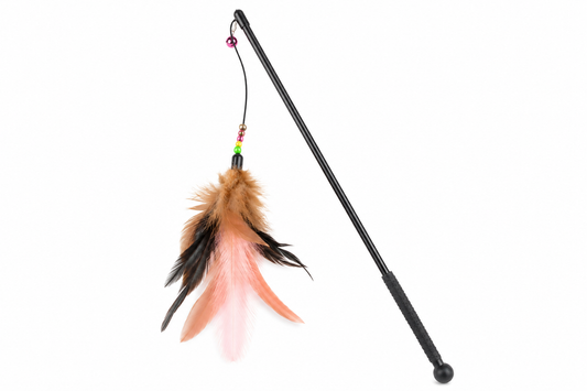 Feather Cat Teaser Wand Toy – Interactive Play Stick