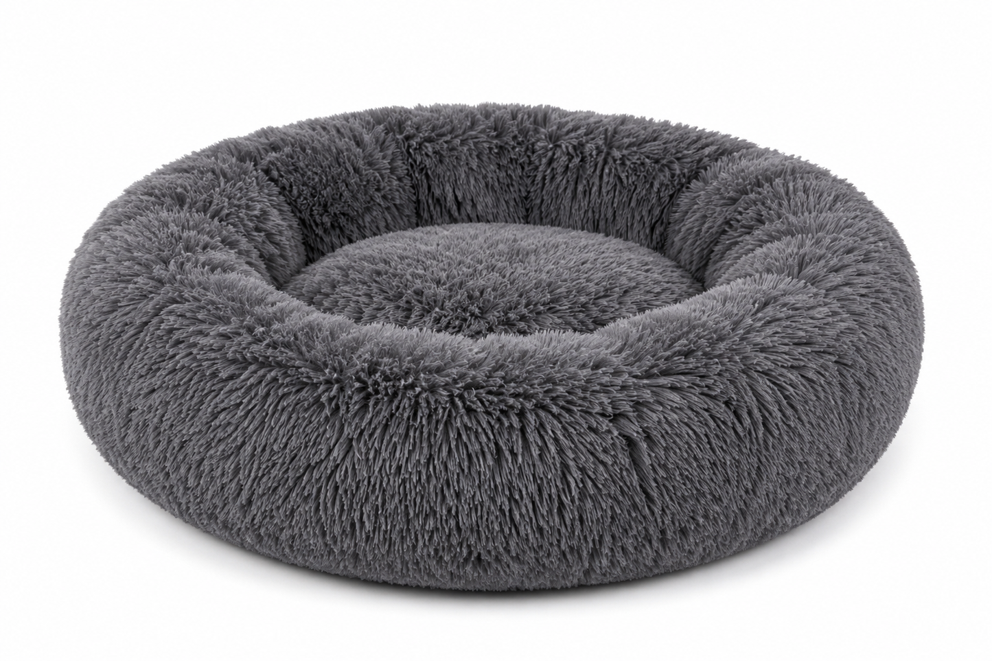 Round Plush Pet Bed – Soft Washable Dog & Cat Nest