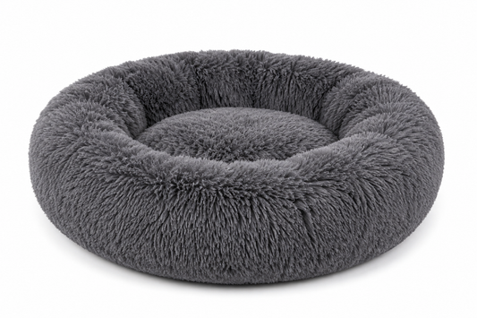 Round Plush Pet Bed – Soft Washable Dog & Cat Nest