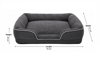 Orthopedic Dog Sofa Bed – Plush Support With Bolster Sides