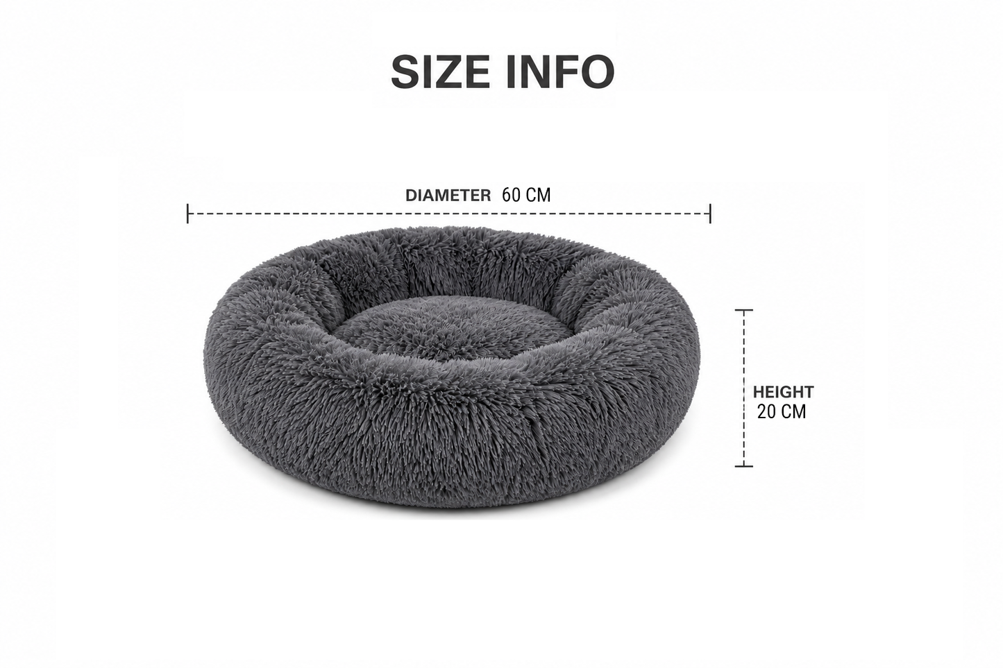 Round Plush Pet Bed – Soft Washable Dog & Cat Nest