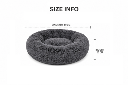 Round Plush Pet Bed – Soft Washable Dog & Cat Nest