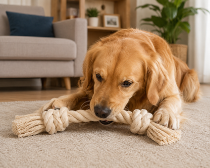 Cotton Rope Dog Tug Toy – Knotted Chew Play Rope