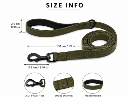 Nylon Dog Leash With Padded Handle – Heavy Duty Walking Lead