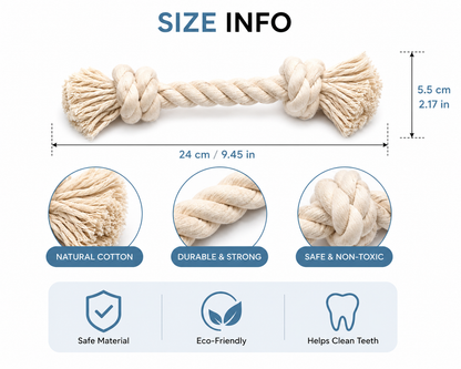 Cotton Rope Dog Tug Toy – Knotted Chew Play Rope