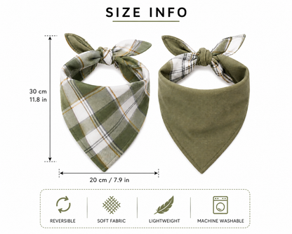 Reversible Dog Bandana Scarf – Soft Tie-On Pet Accessory