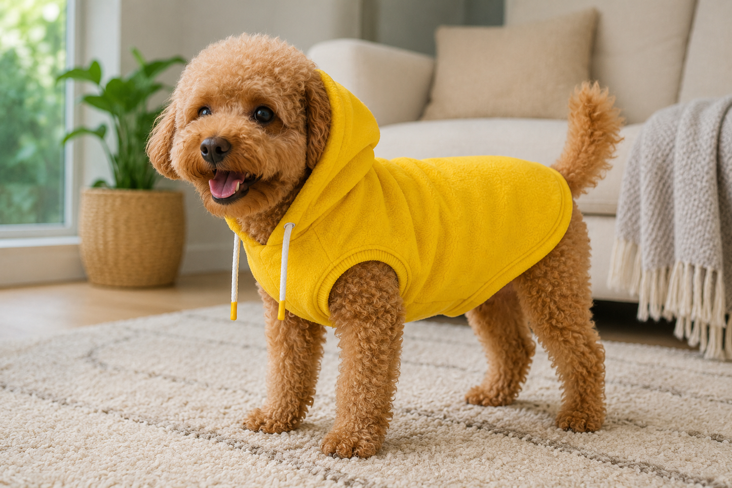 Cozy Fleece Dog Hoodie Pullover With Adjustable Hood